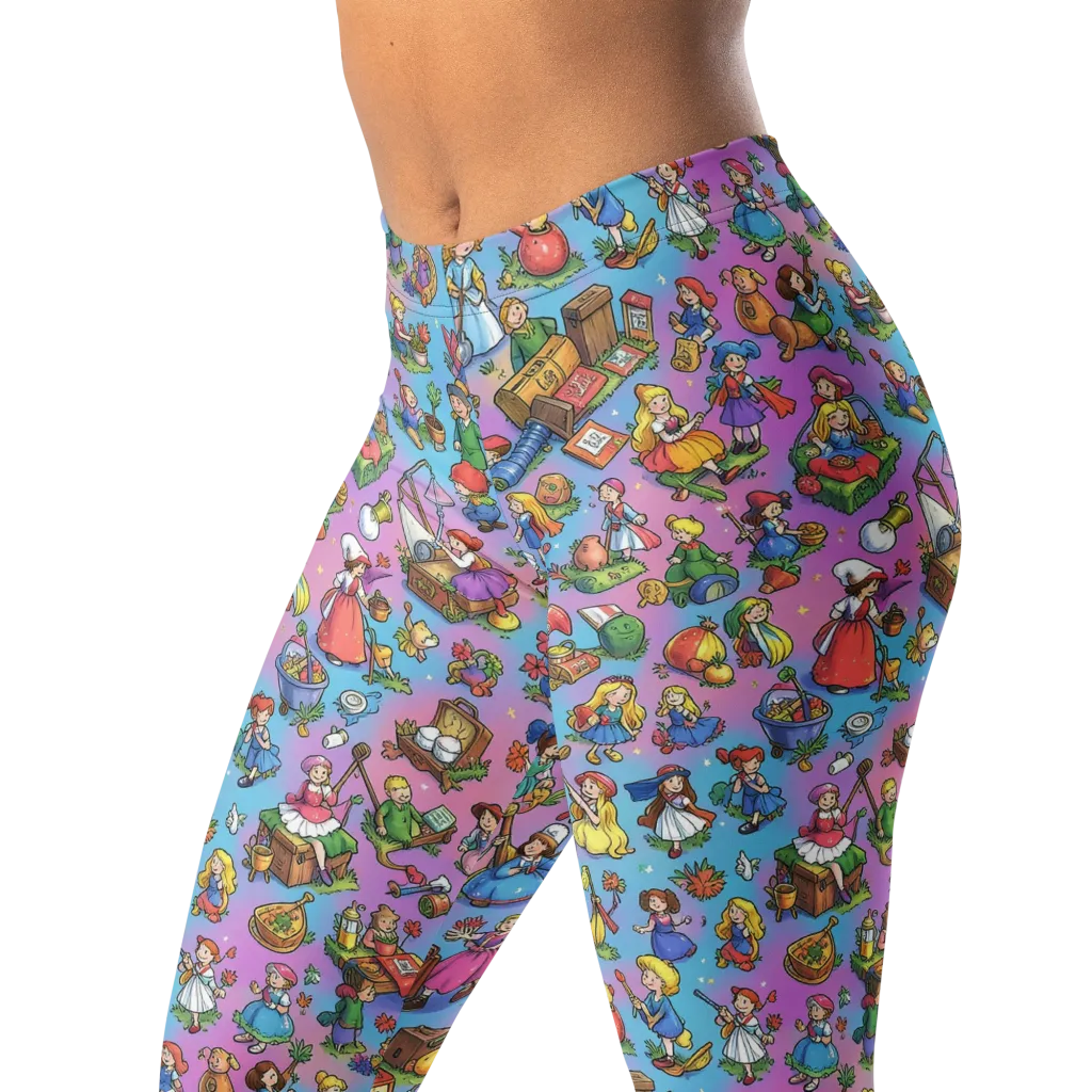 Storybook Scramble on Leggings — Left Front