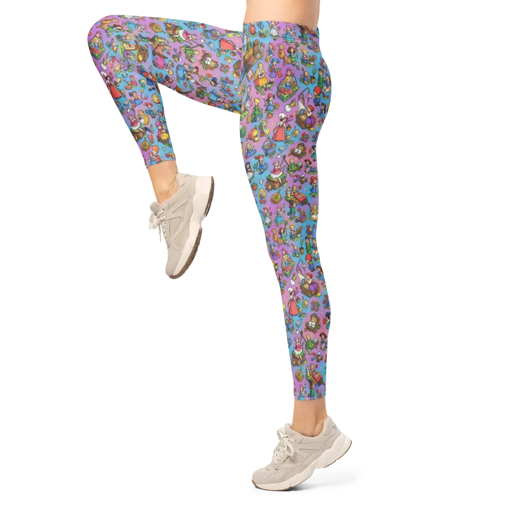 Storybook Scramble on Leggings — Left