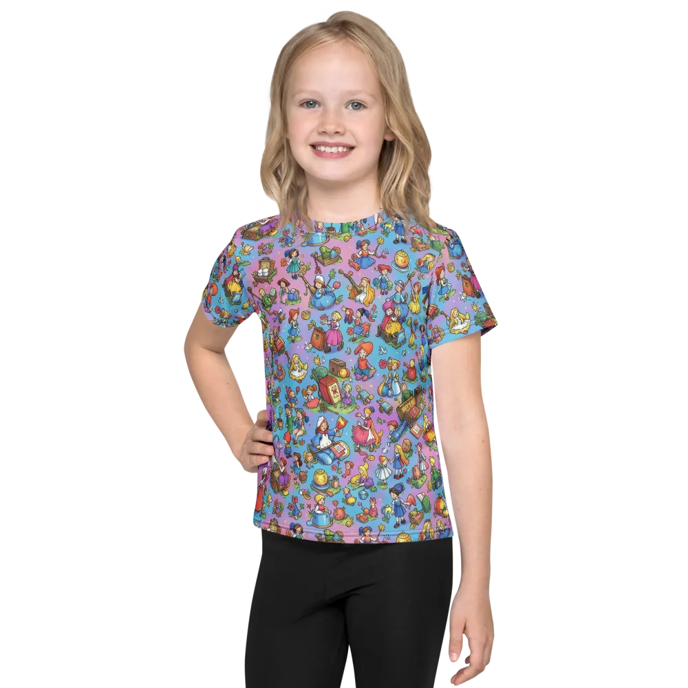 Storybook Scramble on Kids Crew Neck T-Shirt — Front