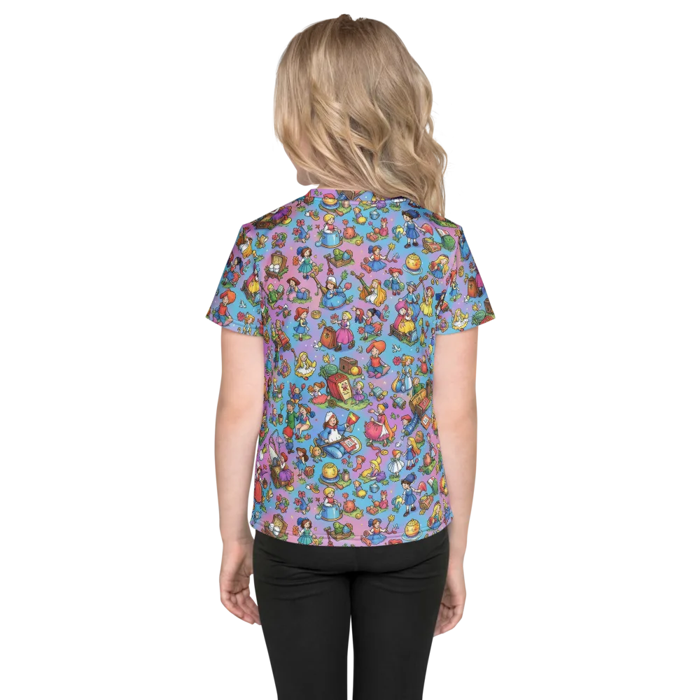 Storybook Scramble on Kids Crew Neck T-Shirt — Back