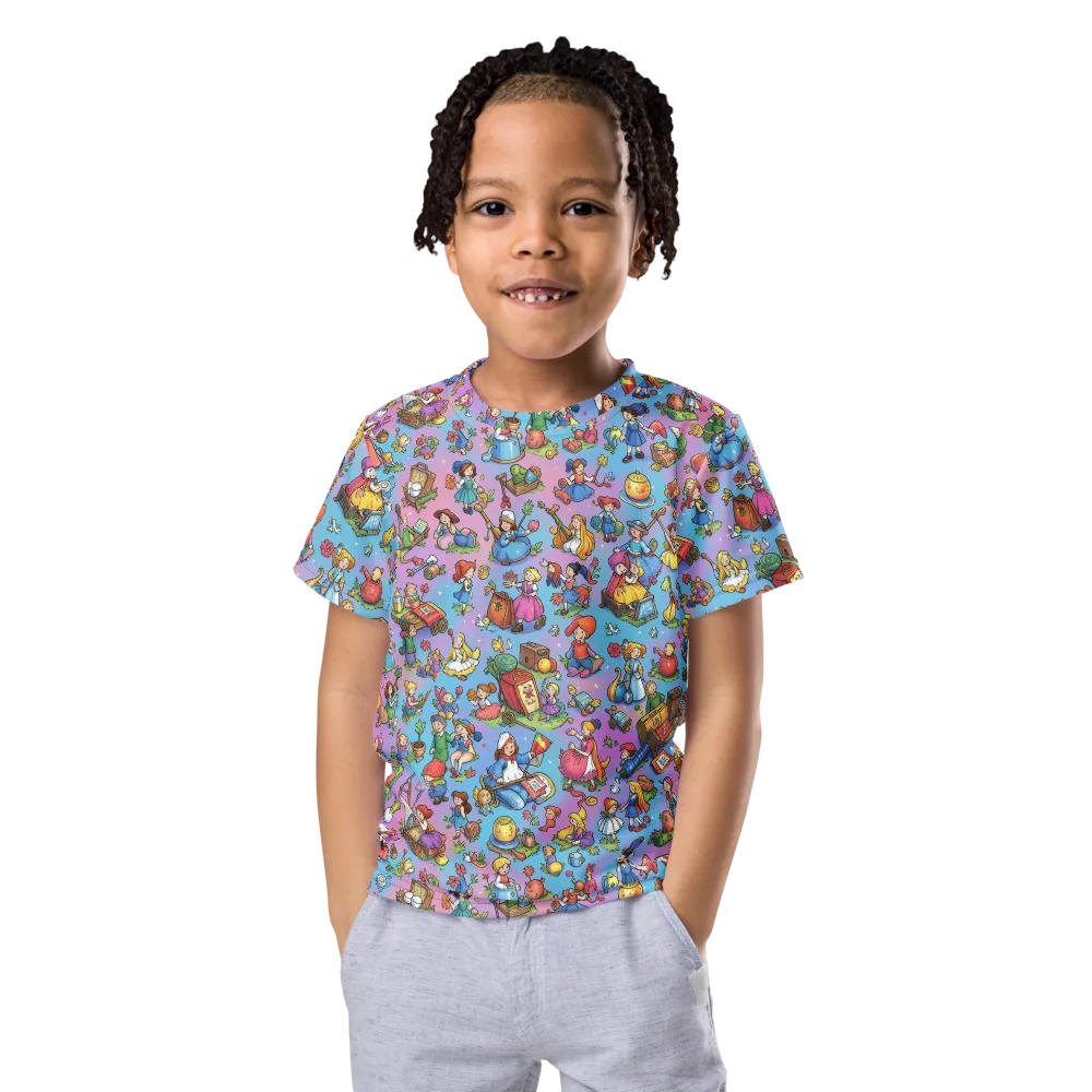 Storybook Scramble on Kids Crew Neck T-Shirt — Front