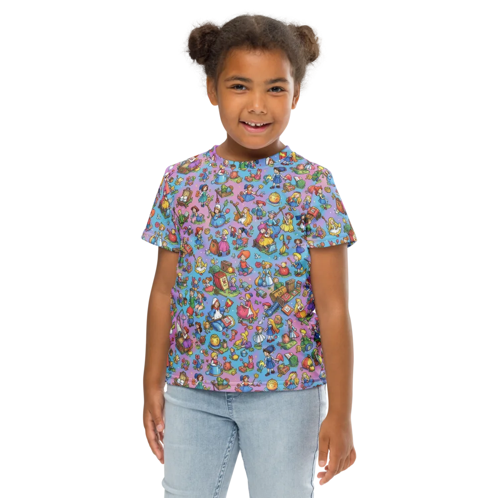 Storybook Scramble on Kids Crew Neck T-Shirt — Front