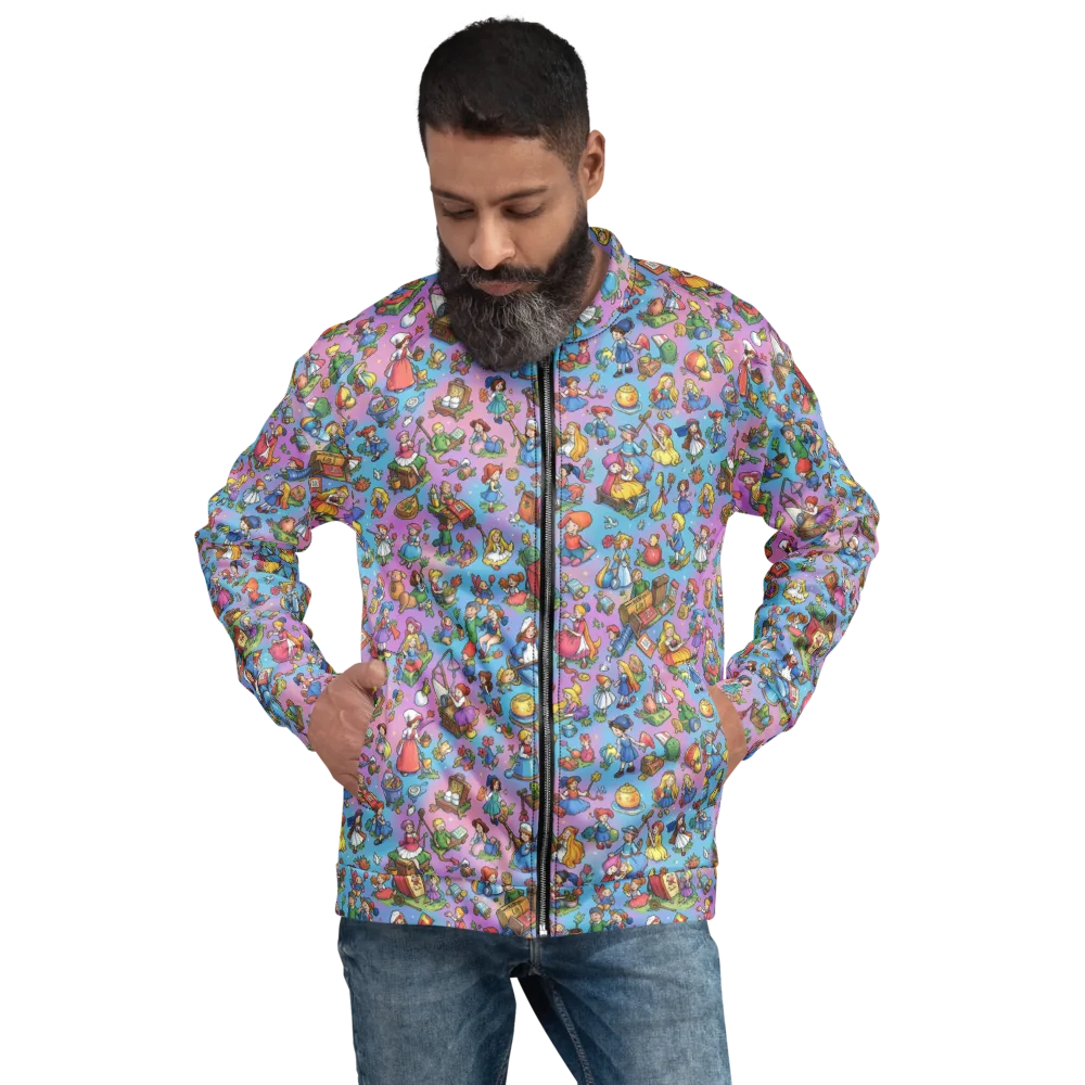 Storybook Scramble on Bomber Jacket — Front