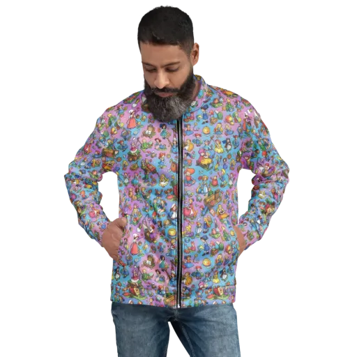 Storybook Scramble on a Bomber Jacket