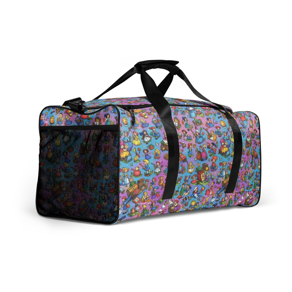 Storybook Scramble on Duffle Bag — Right Front