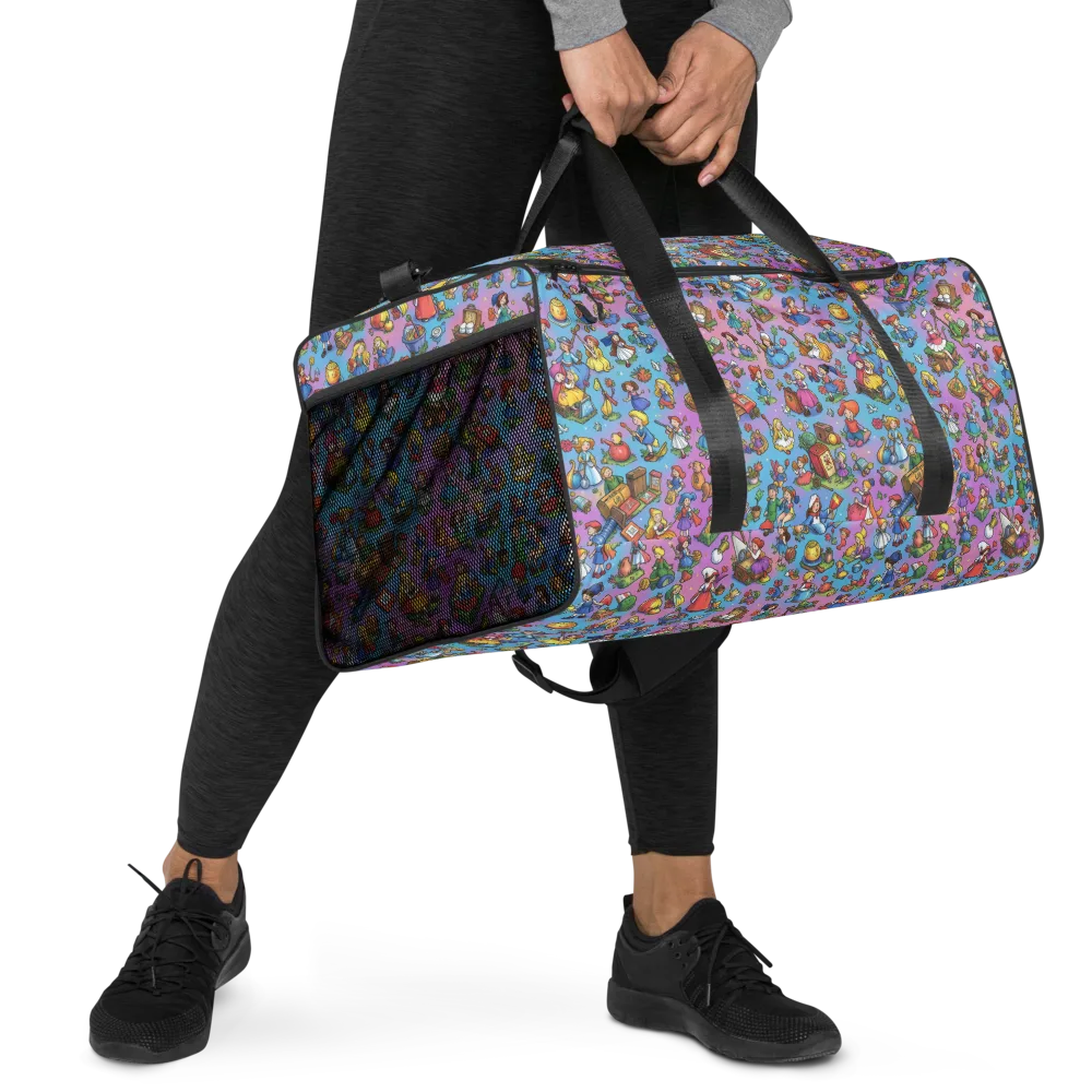 Storybook Scramble on Duffle Bag — Right Front