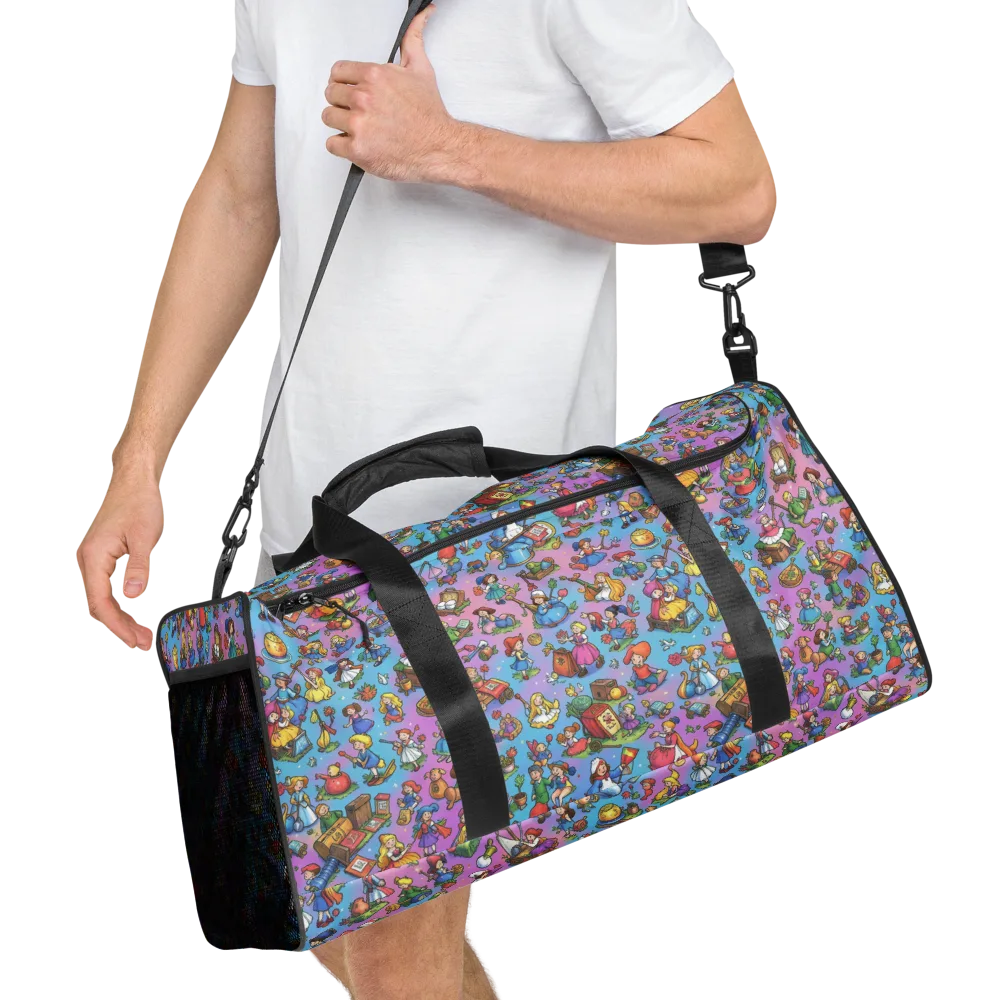 Storybook Scramble on Duffle Bag — Right Front