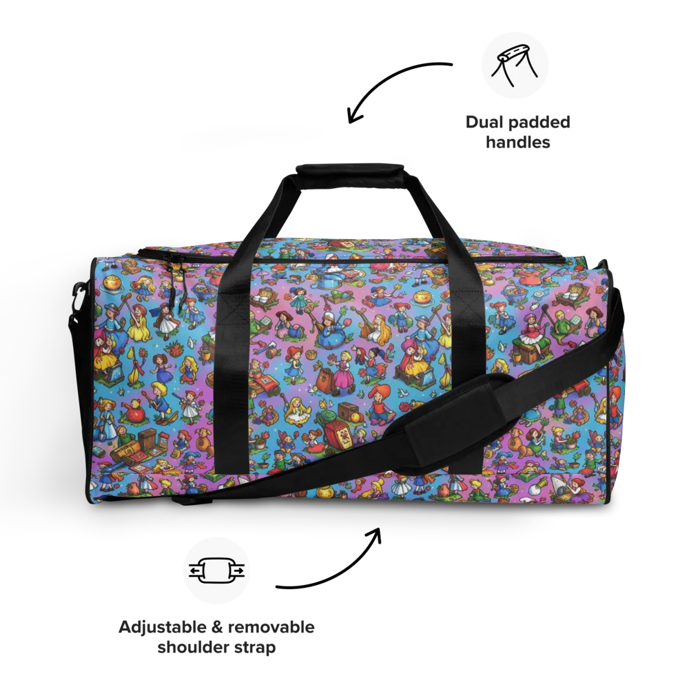Storybook Scramble on Duffle Bag — Front