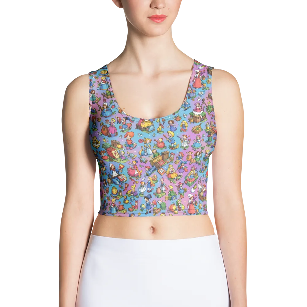 Storybook Scramble on Crop Top — Front