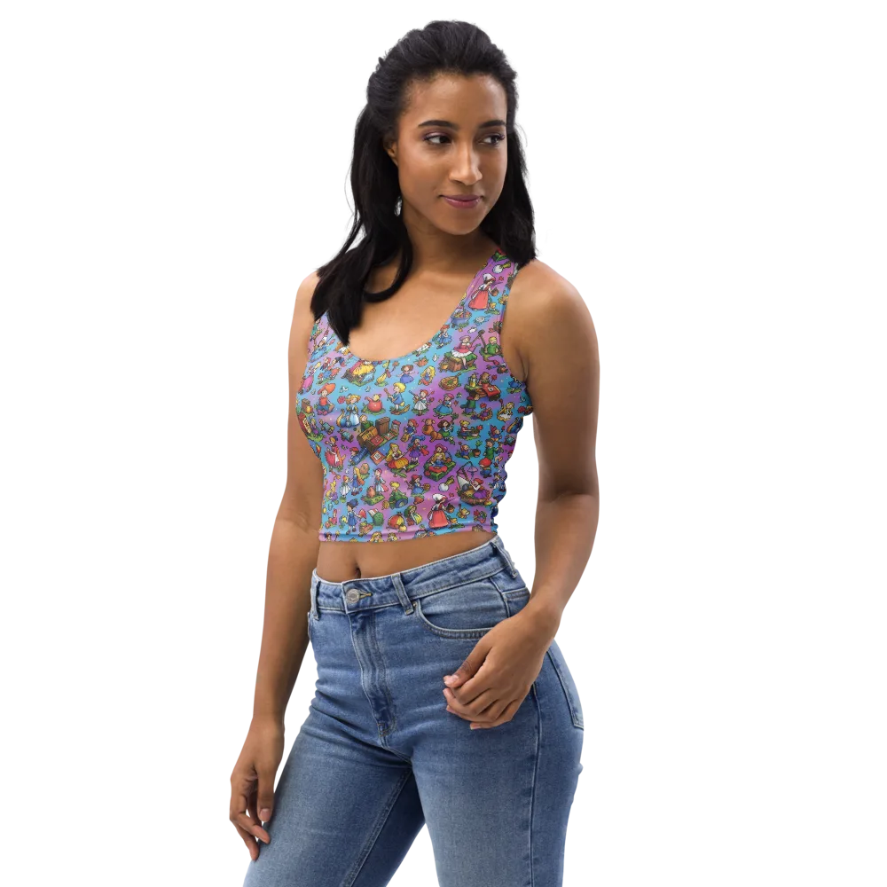 Storybook Scramble on Crop Top — Left Front