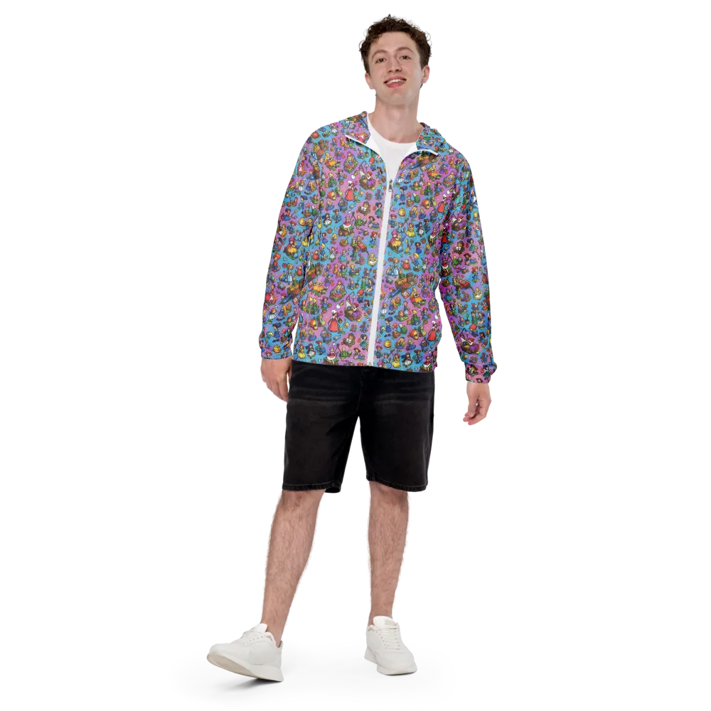 Storybook Scramble on Men's Windbreaker — Front
