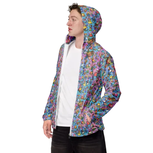Storybook Scramble on a Men's Windbreaker