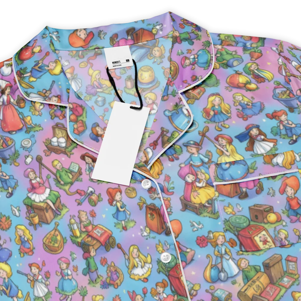 Storybook Scramble on Women's Short Sleeve Pajama Top — Product details
