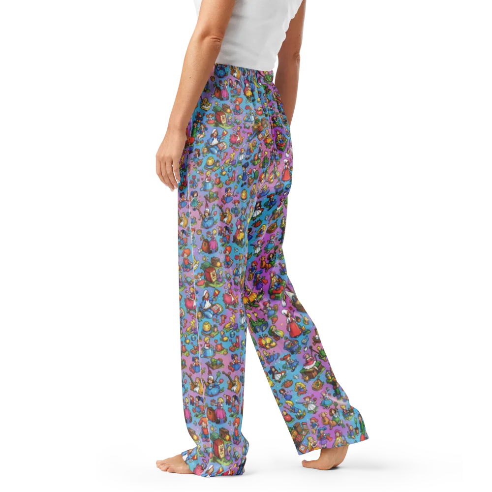 Storybook Scramble on Women's Pajama Pants — Left