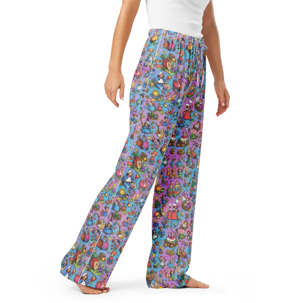 Storybook Scramble on Women's Pajama Pants — Right Front
