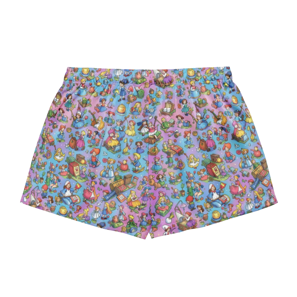 Storybook Scramble on Women's Pajama Shorts — Back