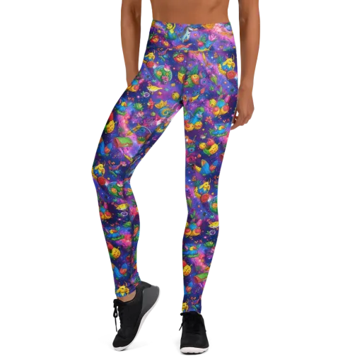 Cosmic Garden Critters on a Yoga Leggings