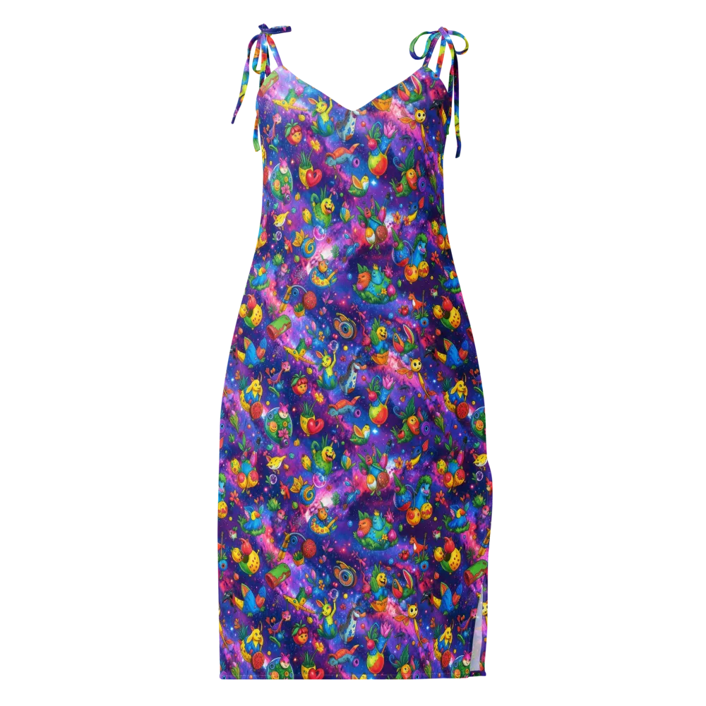 Cosmic Garden Critters on Slip Dress — Front
