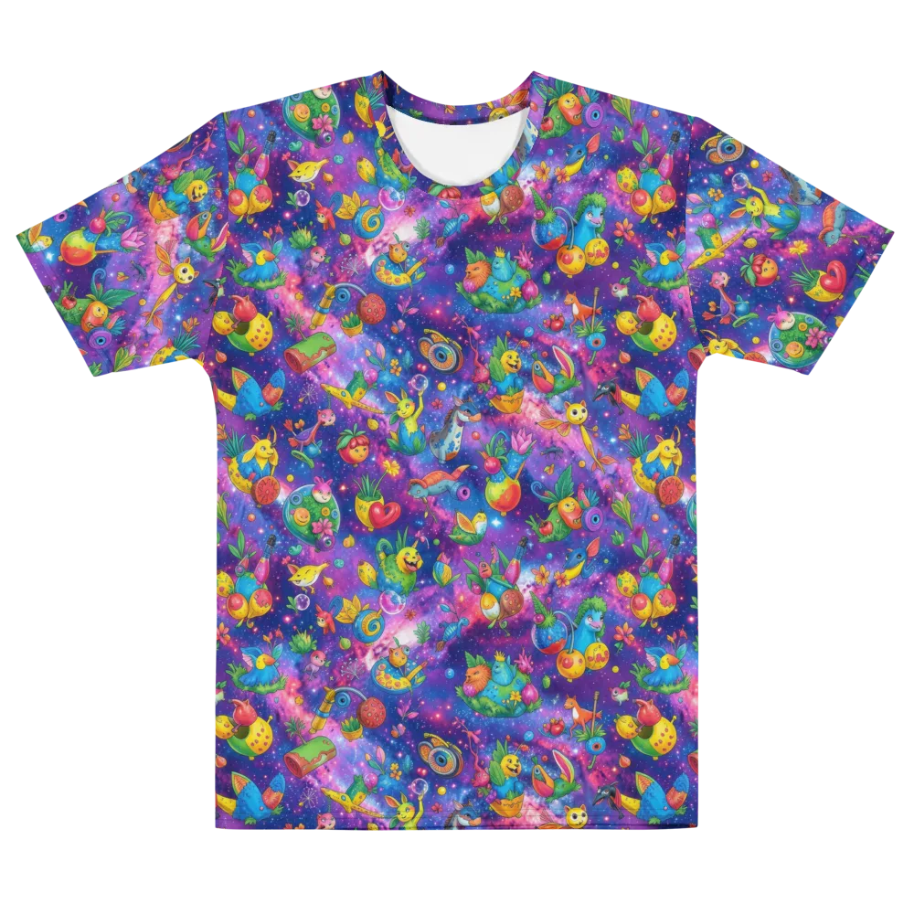 Cosmic Garden Critters on Men's Cotton Crew Neck T-Shirt — Front