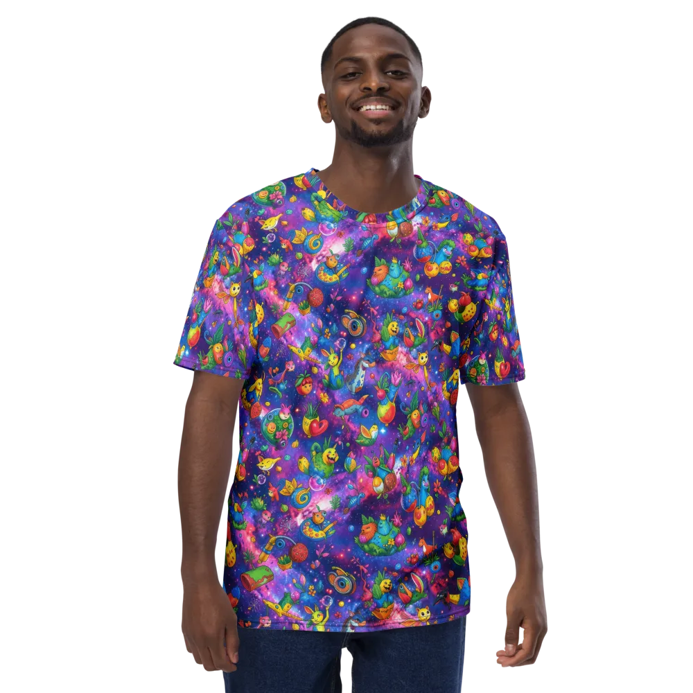 Cosmic Garden Critters on Men's Crew Neck T-Shirt — Front