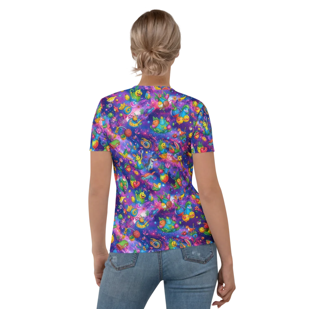 Cosmic Garden Critters on Women's Crew Neck T-Shirt — Back