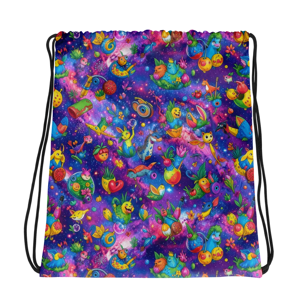 Cosmic Garden Critters on Drawstring Bag — Photo