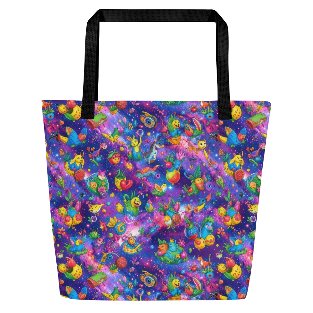 Cosmic Garden Critters on Large Tote Bag W/ Pocket — Front