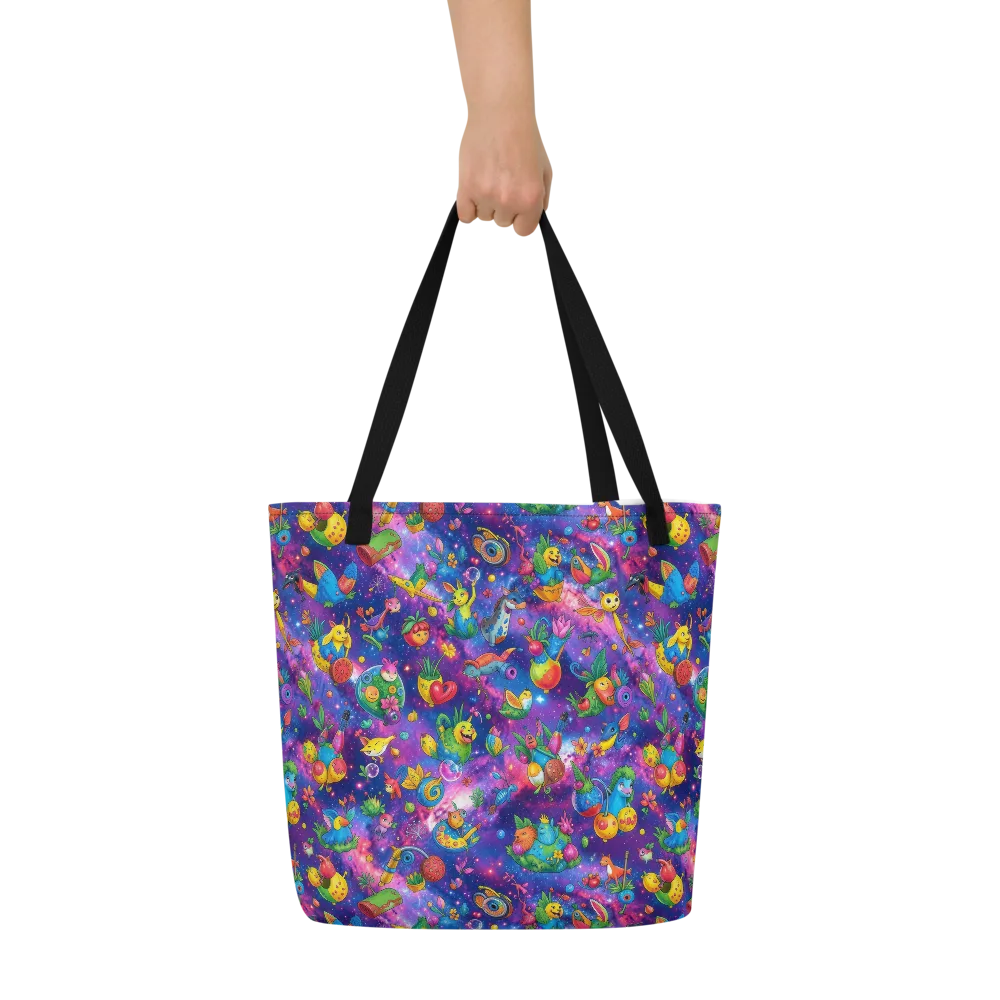 Cosmic Garden Critters on Large Tote Bag W/ Pocket — Front