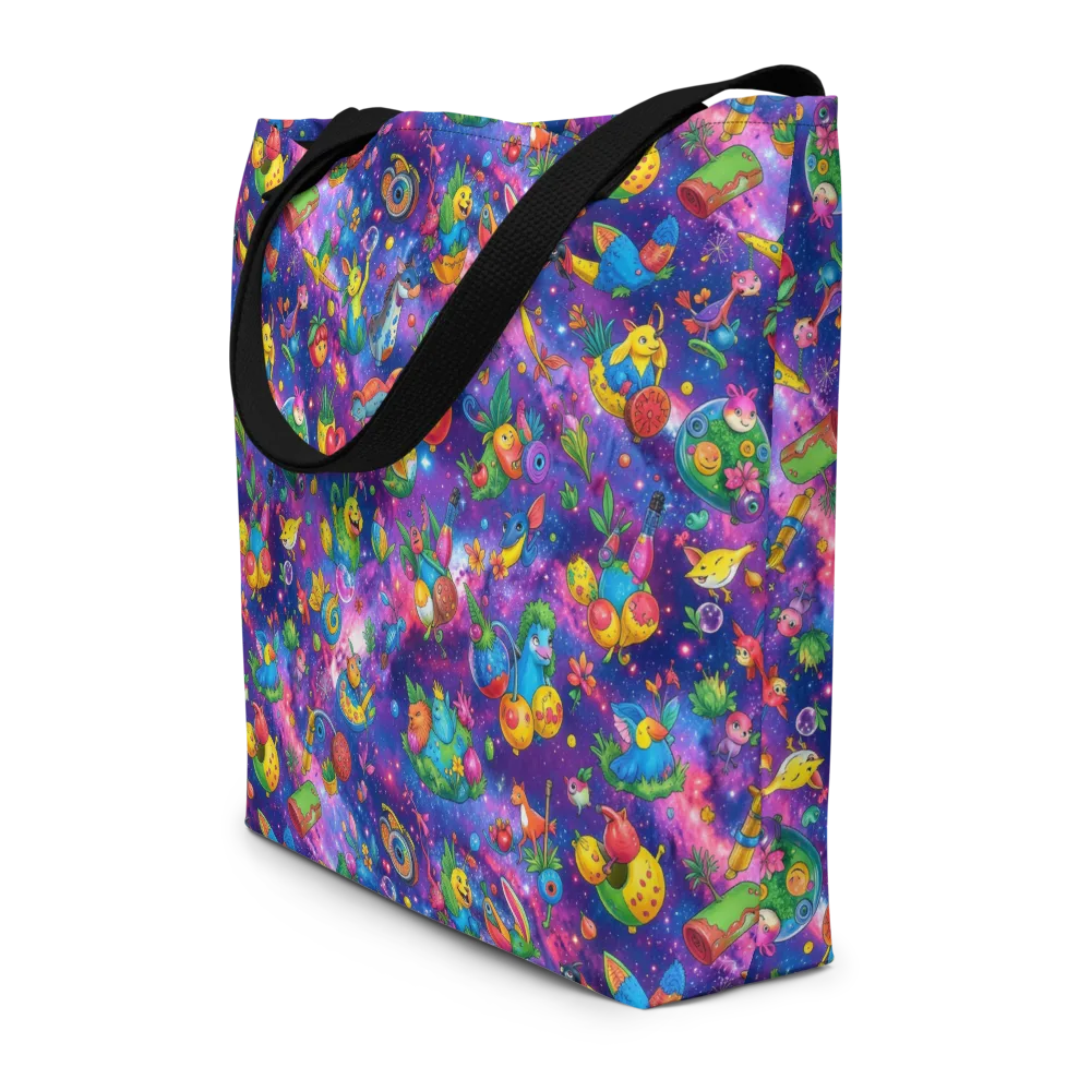 Cosmic Garden Critters on Large Tote Bag W/ Pocket — Front