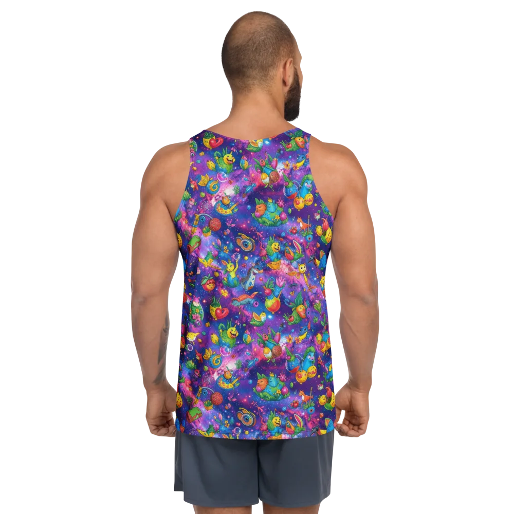 Cosmic Garden Critters on Men's Tank Top — Back