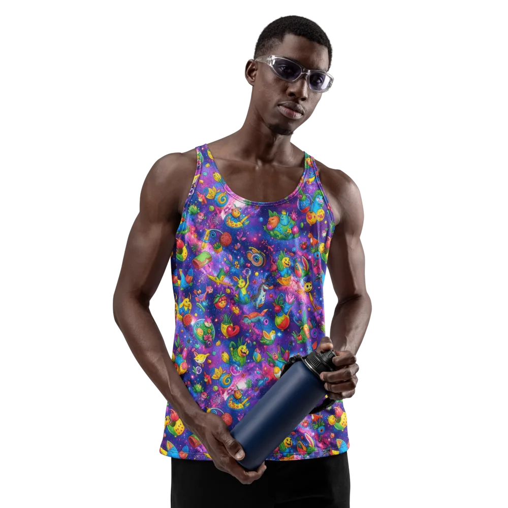 Cosmic Garden Critters on Men's Tank Top — Front