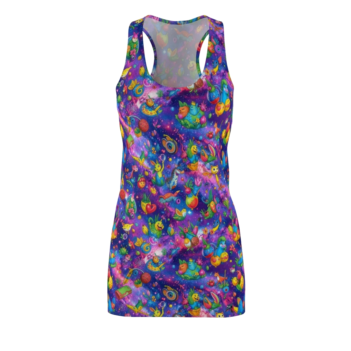 Cosmic Garden Critters on Racerback Dress — Front