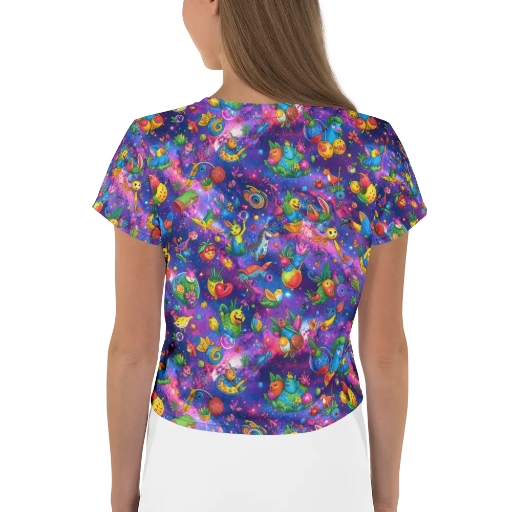 Cosmic Garden Critters on Crop Tee — Back