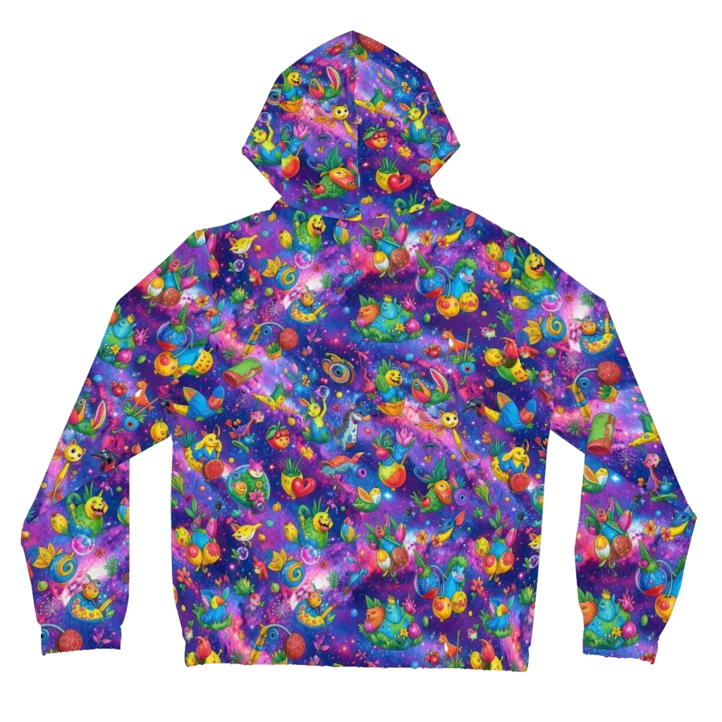 Cosmic Garden Critters on Women's Full-Zip Hoodie — Back