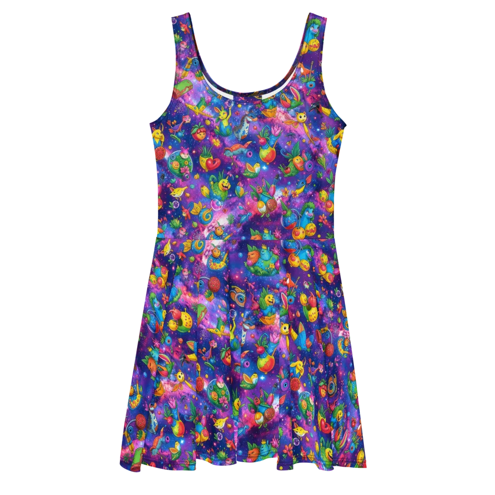 Cosmic Garden Critters on Skater Dress — Front