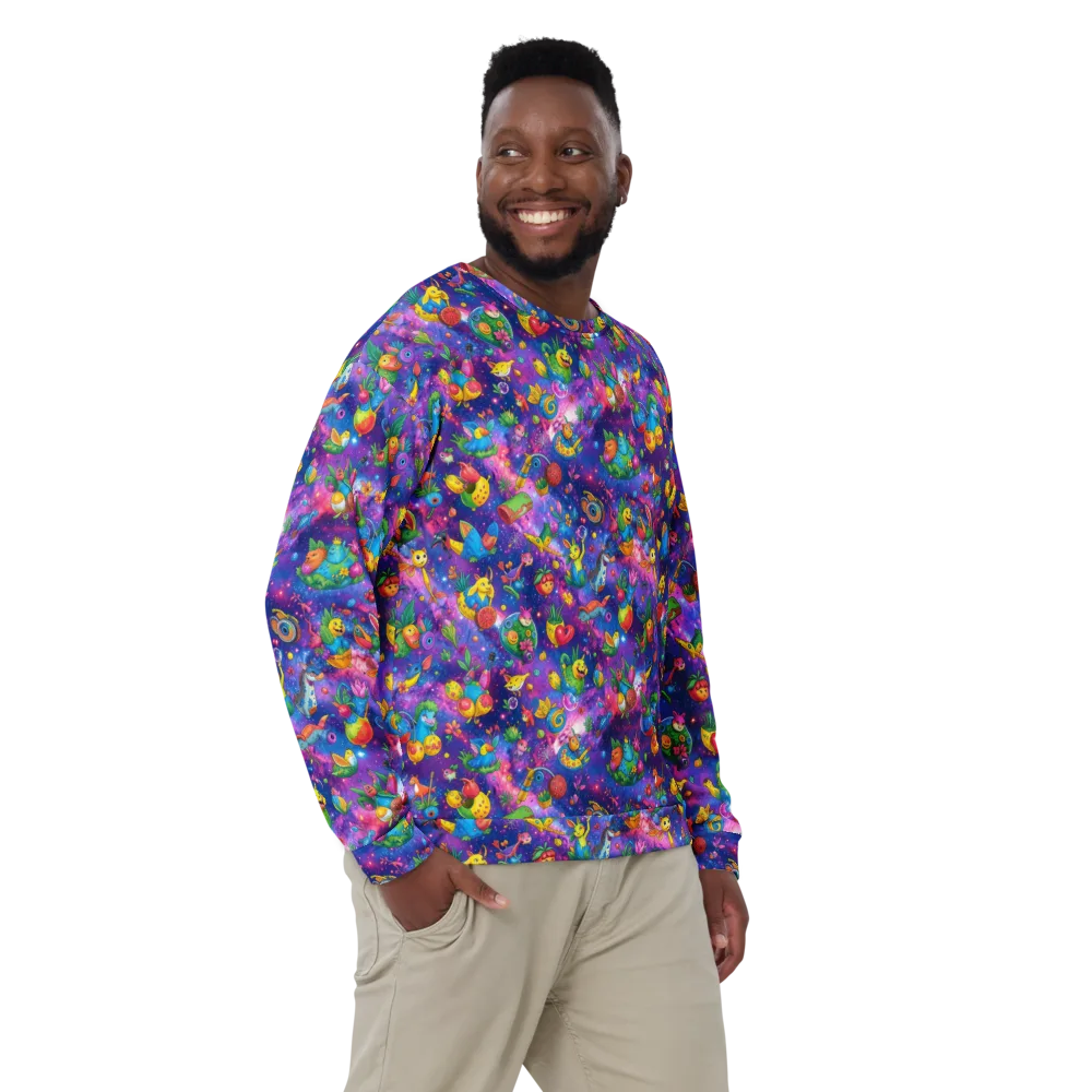 Cosmic Garden Critters on Sweatshirt — Front