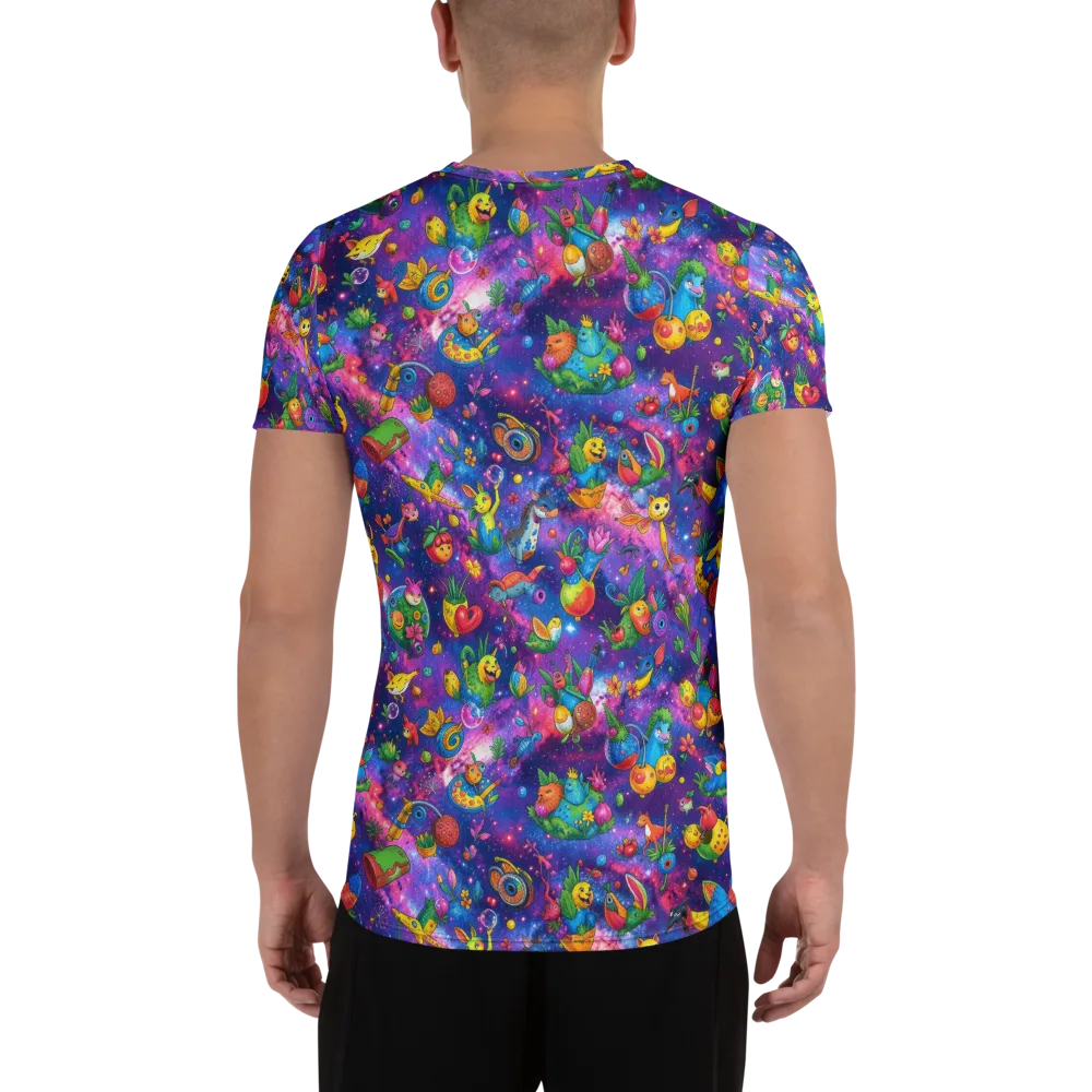 Cosmic Garden Critters on Men's Athletic T-Shirt — Back