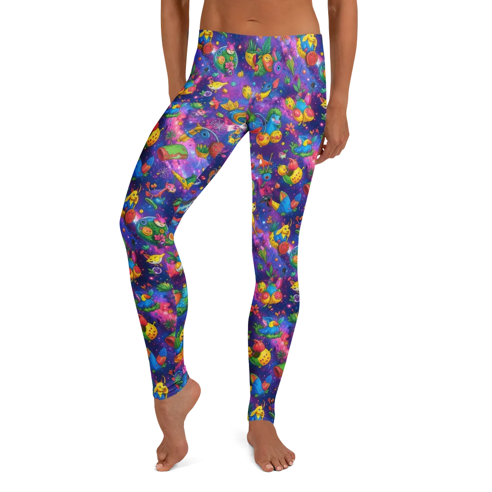 Cosmic Garden Critters on Leggings — Front