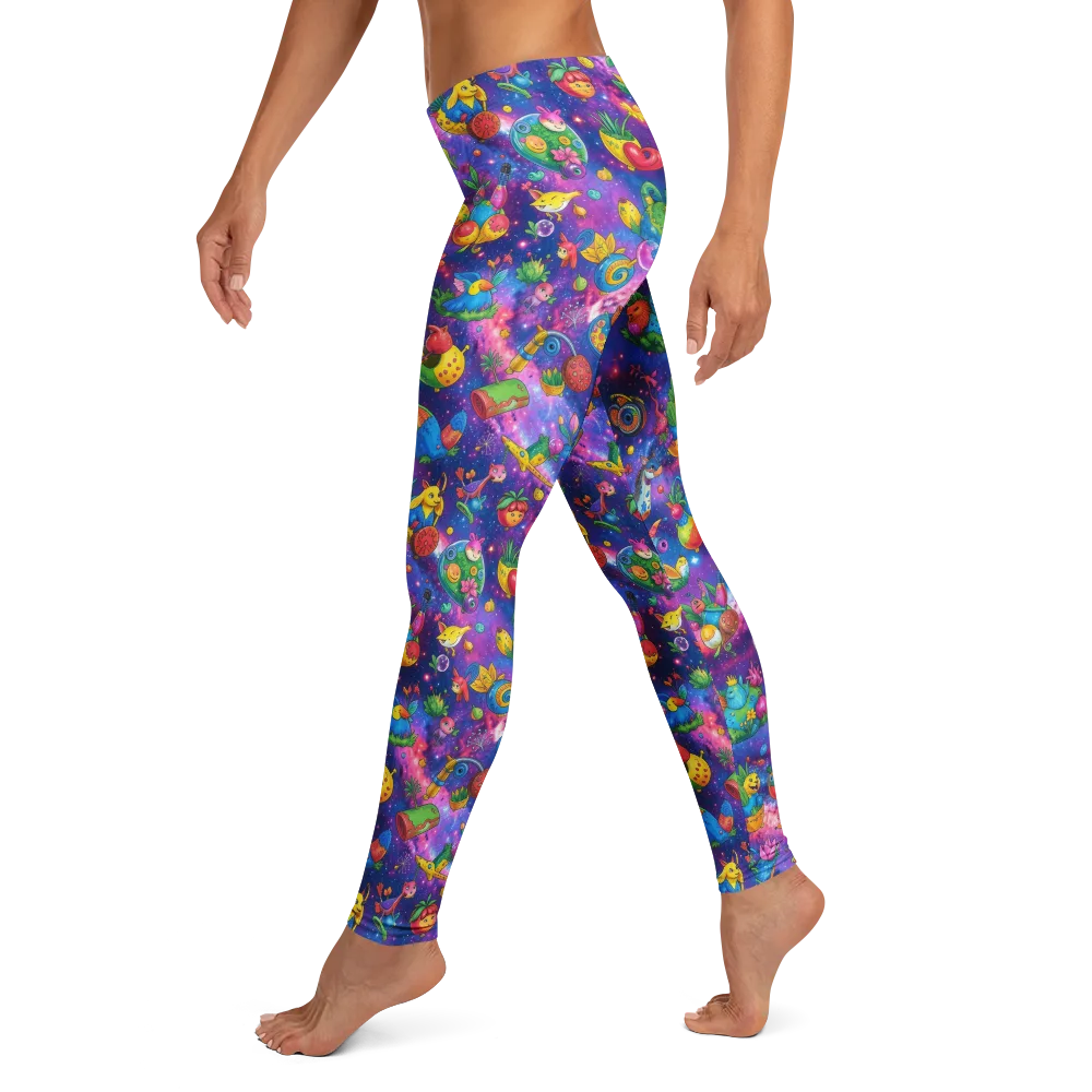 Cosmic Garden Critters on Leggings — Left