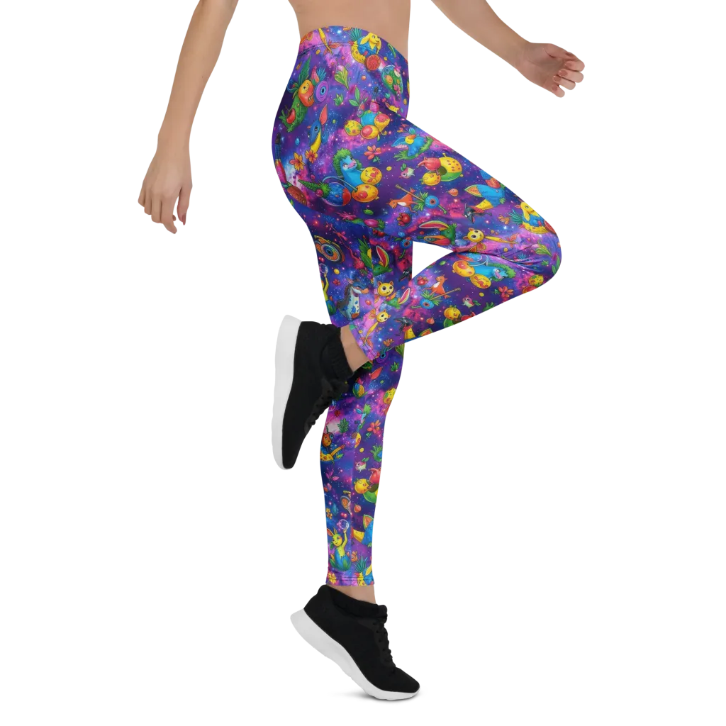 Cosmic Garden Critters on Leggings — Right