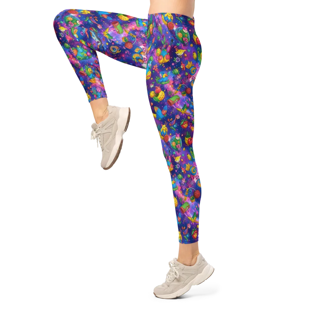 Cosmic Garden Critters on Leggings — Left
