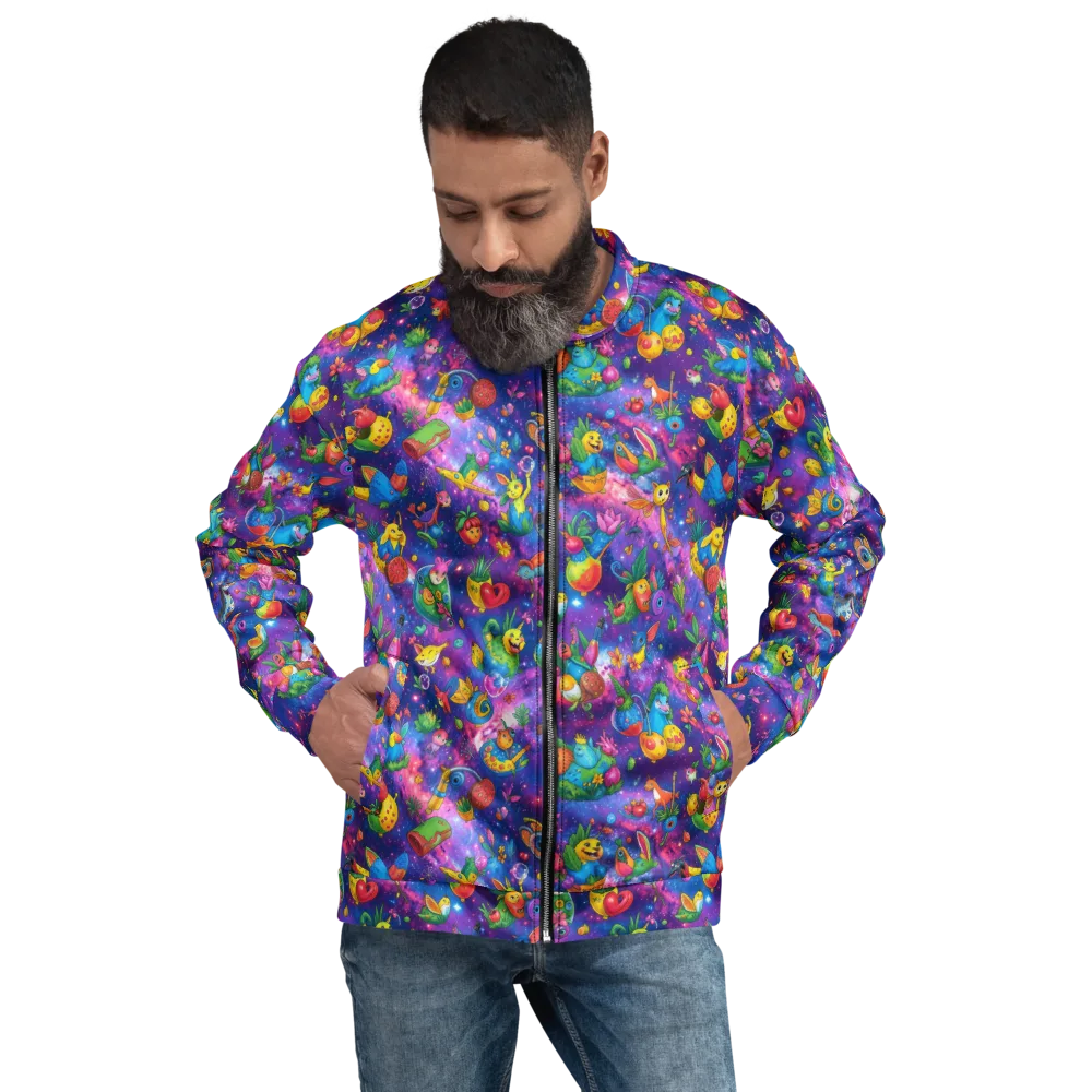 Cosmic Garden Critters on Bomber Jacket — Front