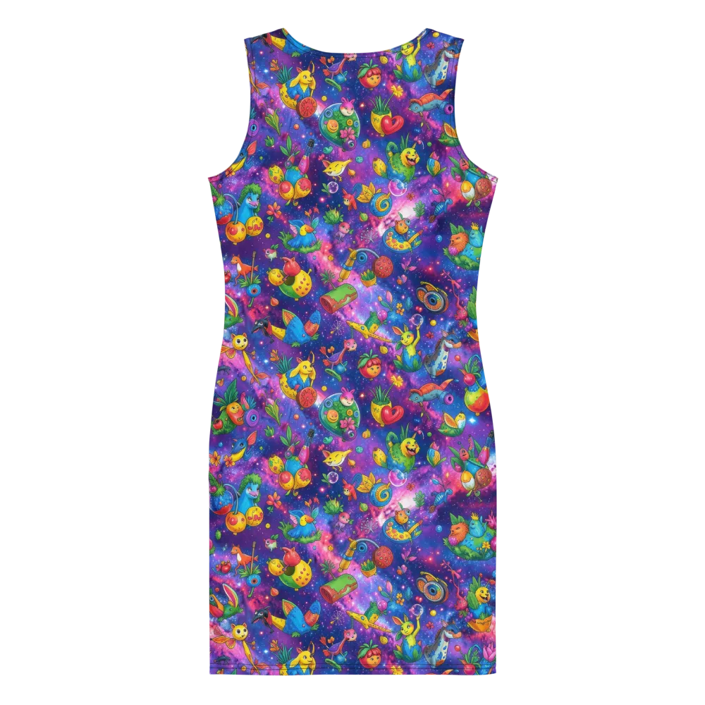 Cosmic Garden Critters on Bodycon Dress — Back
