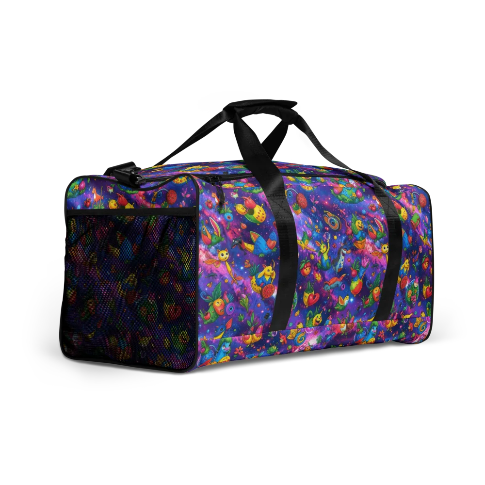 Cosmic Garden Critters on Duffle Bag — Right Front