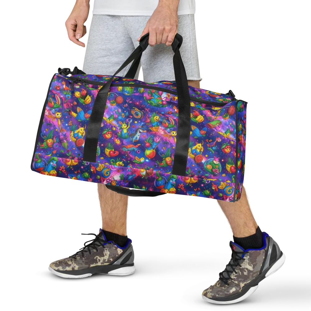 Cosmic Garden Critters on Duffle Bag — Front