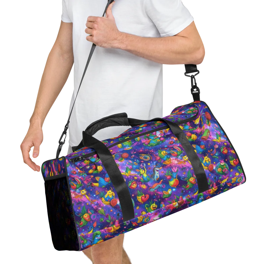 Cosmic Garden Critters on Duffle Bag — Right Front