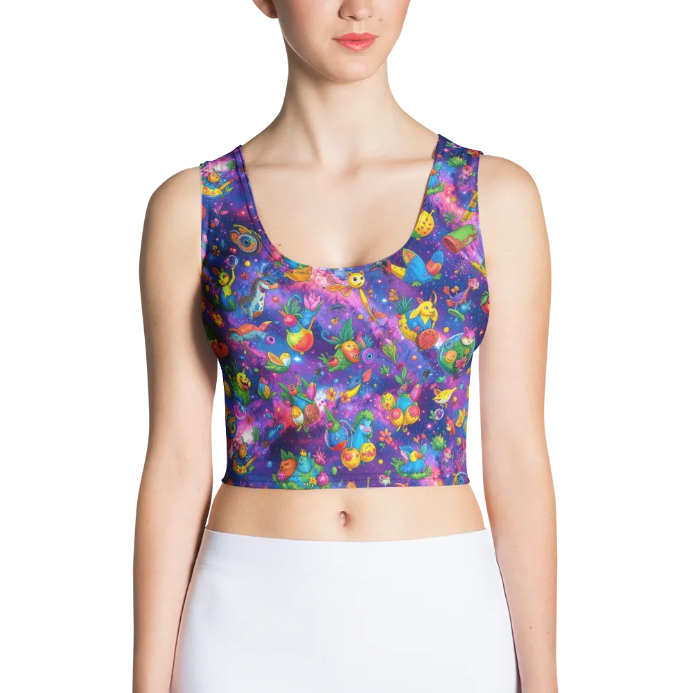 Cosmic Garden Critters on Crop Top — Front
