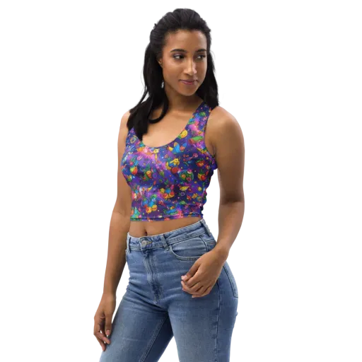 Cosmic Garden Critters on a Crop Top
