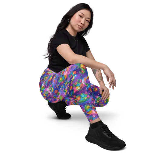 Cosmic Garden Critters on a Leggings with Pockets