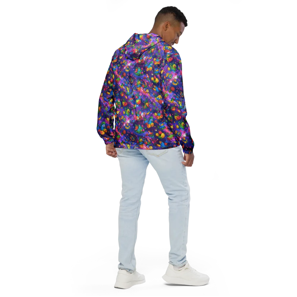 Cosmic Garden Critters on Men's Windbreaker — Back